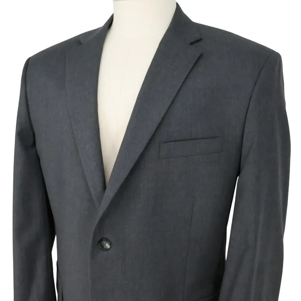 Jos A Bank Sport Coat Mens 46R Gray Wool Tweed Lined Blazer Jacket Preppy